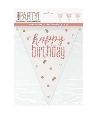 UNIQUE INDUSTRIES INC Rose Gold Glitz Flag Banner