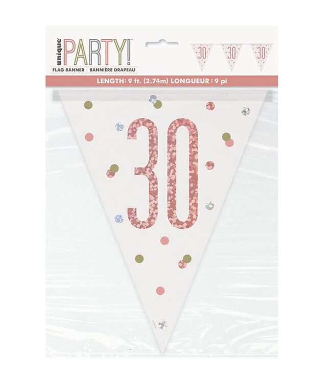 UNIQUE INDUSTRIES INC Rose Gold Glitz Flag Banner