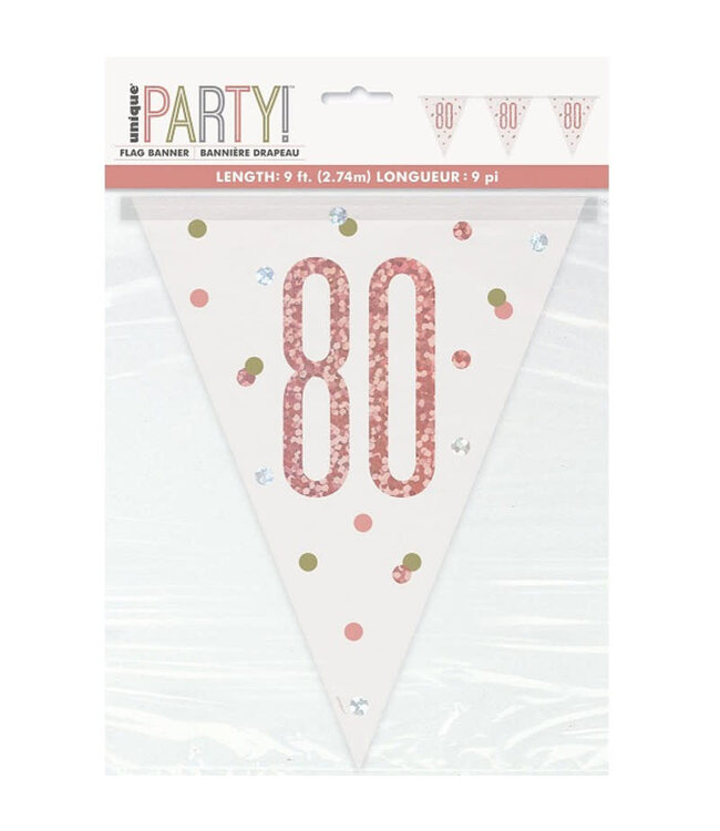 UNIQUE INDUSTRIES INC Rose Gold Glitz Flag Banner