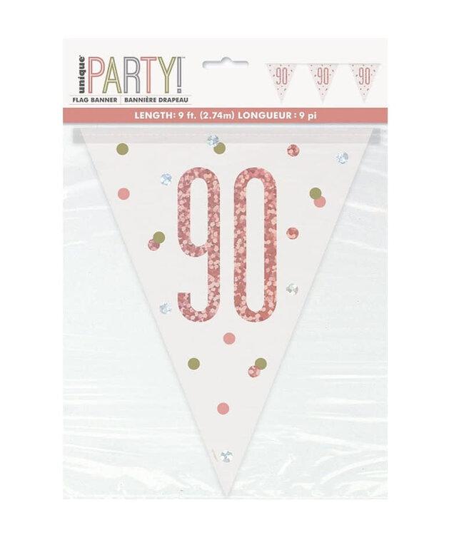 UNIQUE INDUSTRIES INC Rose Gold Glitz Flag Banner