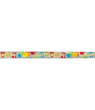 UNIQUE INDUSTRIES INC Glitzy Gold Birthday Foil Banner-12ft