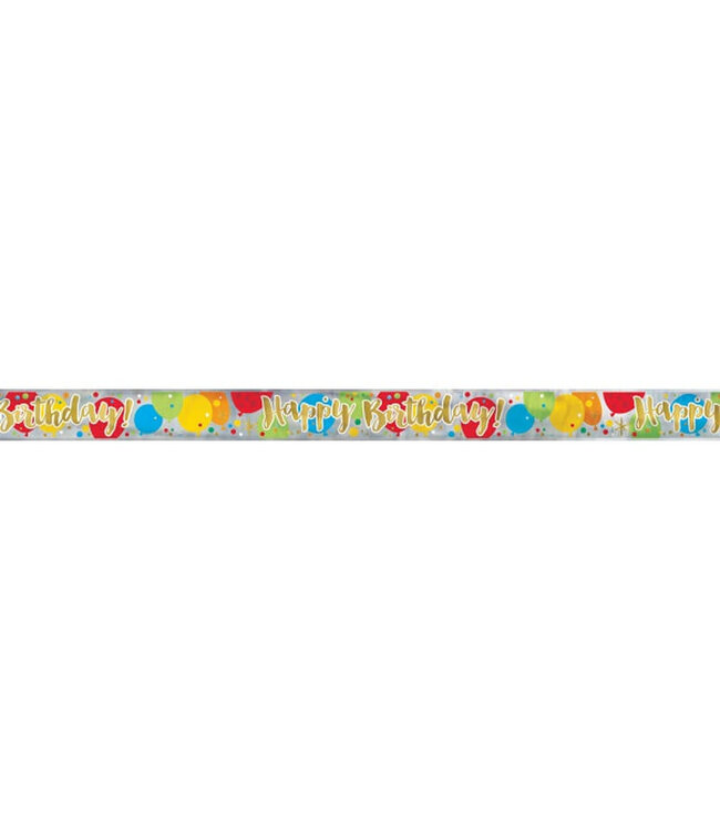 UNIQUE INDUSTRIES INC Glitzy Gold Birthday Foil Banner-12ft