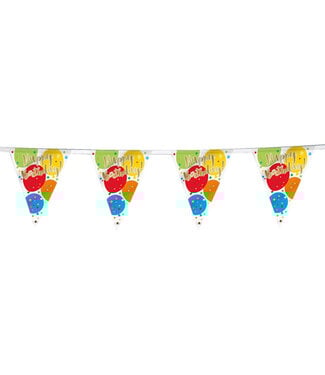 UNIQUE INDUSTRIES INC Glitzy Gold Birthday Pennant Flag Banner-12ft