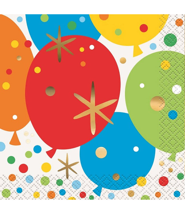 UNIQUE INDUSTRIES INC Glitzy Gold Birthday Beverage Napkins-16ct