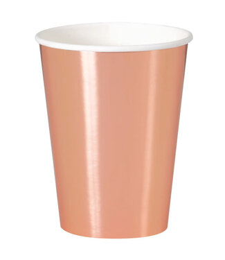 UNIQUE INDUSTRIES INC Rose Gold Foil Paper Cups-12oz-8ct