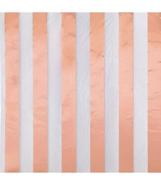 UNIQUE INDUSTRIES INC Rose Gold Foil Stripes Luncheon Napkins-16ct
