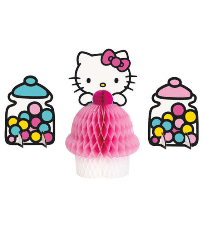 UNIQUE INDUSTRIES INC Hello Kitty Honeycomb Centerpiece-3ct