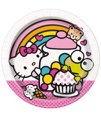 UNIQUE INDUSTRIES INC Hello Kitty & Friends Party Round Dessert Plates - 8 Ct.