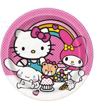 UNIQUE INDUSTRIES INC Hello Kitty & Friends Party Round Dinner Plates - 8 Ct.