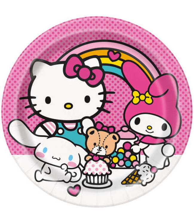 UNIQUE INDUSTRIES INC Hello Kitty & Friends Party Round Dinner Plates - 8 Ct.
