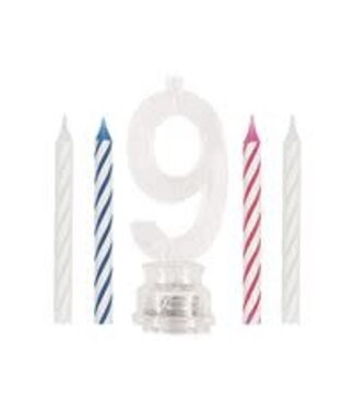 UNIQUE INDUSTRIES INC Light-Up Flashing 9 Shaped Plastic Candle Holder