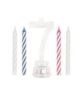 UNIQUE INDUSTRIES INC Light-Up Flashing 7 Shaped Plastic Candle Holder