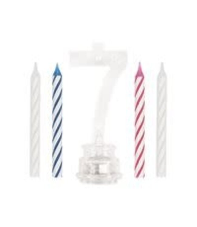 UNIQUE INDUSTRIES INC Light-Up Flashing 7 Shaped Plastic Candle Holder