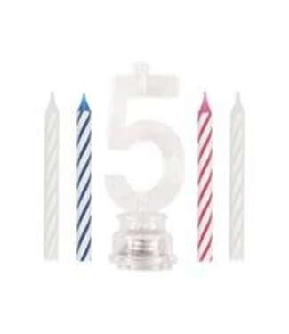 UNIQUE INDUSTRIES INC Light-Up Flashing 5 Shaped Plastic Candle Holder