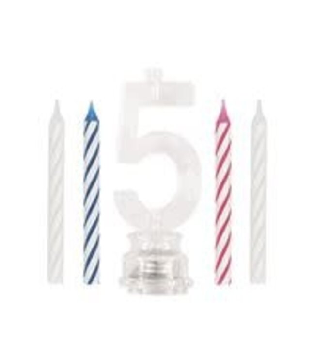 UNIQUE INDUSTRIES INC Light-Up Flashing 5 Shaped Plastic Candle Holder