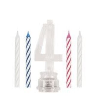 UNIQUE INDUSTRIES INC Light-Up Flashing 4 Shaped Plastic Candle Holder