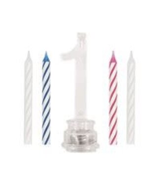 UNIQUE INDUSTRIES INC Light-Up Flashing 1 Shaped Plastic Candle Holder