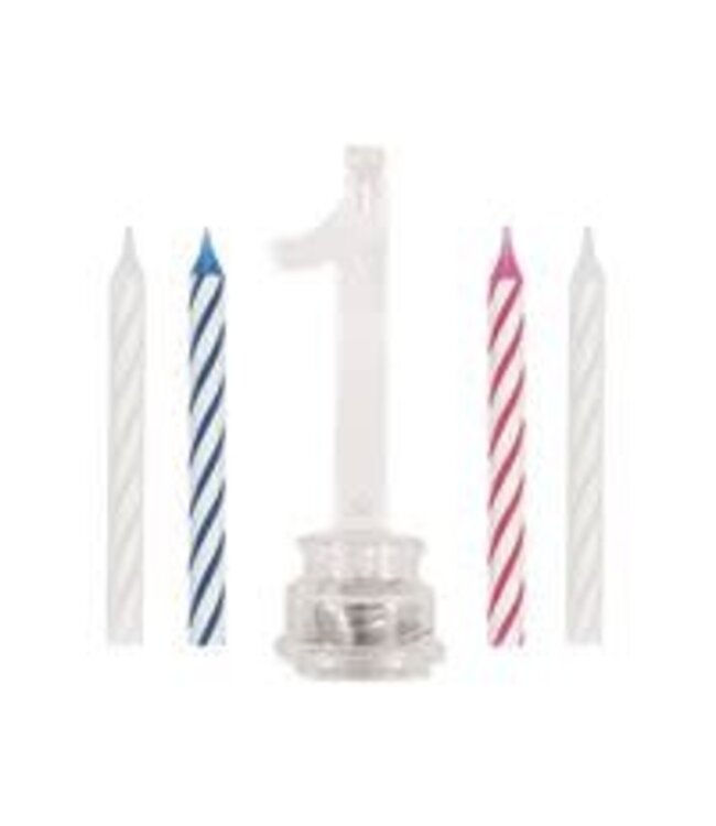 UNIQUE INDUSTRIES INC Light-Up Flashing 1 Shaped Plastic Candle Holder