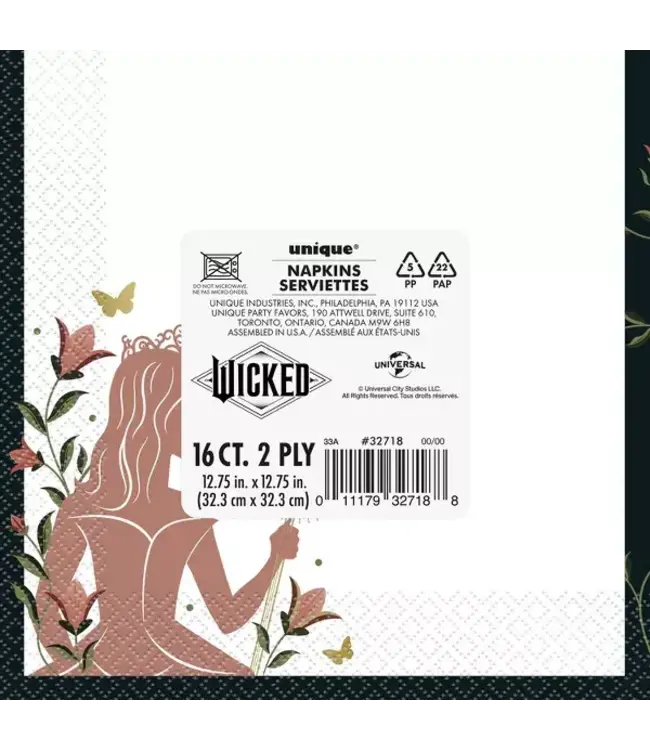 UNIQUE INDUSTRIES INC Wicked The Musical Lunch Napkins 16ct