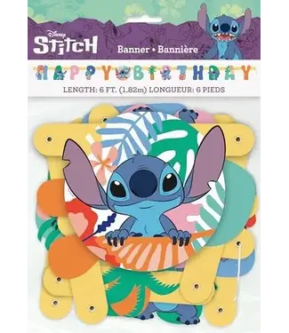 Unique Industries Lilo and Stitch 'Happy Birthday' Multicolor Jointed Banner