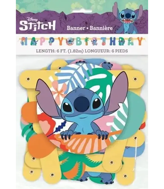 Unique Industries Lilo and Stitch 'Happy Birthday' Multicolor Jointed Banner