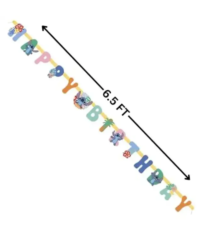 UNIQUE INDUSTRIES INC Lilo and Stitch 'Happy Birthday' Multicolor Jointed Banner