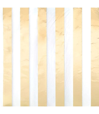 UNIQUE INDUSTRIES INC Gold Foil Stripe Square 6.5 " Luncheon Napkins 16ct