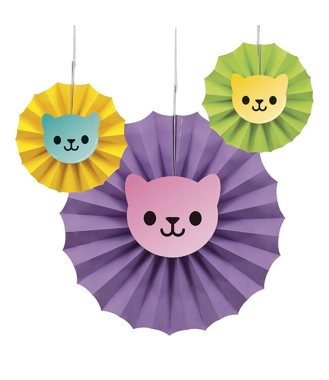 UNIQUE INDUSTRIES INC Gabby's Dollhouse Paper Fan Decorations Kit - 3ct3CT FANS GABBY'S DOLLHOUSE