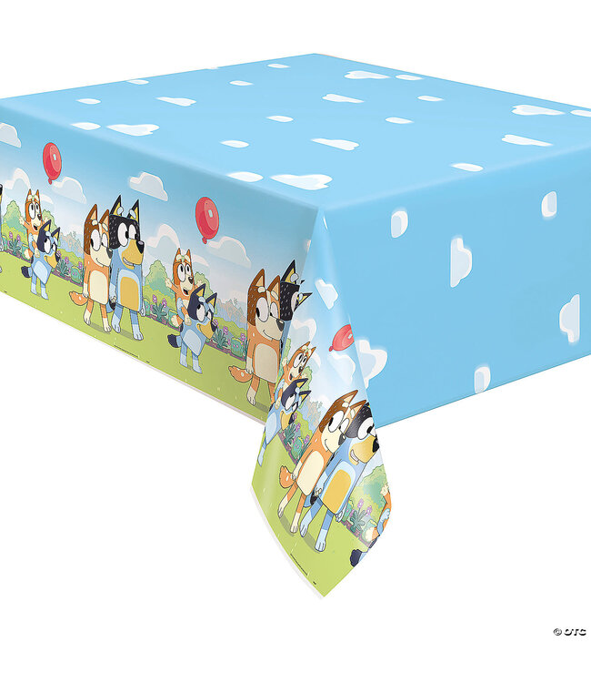 UNIQUE INDUSTRIES INC 54" x 84" Bluey Party Rectangle Disposable Plastic Tablecloth