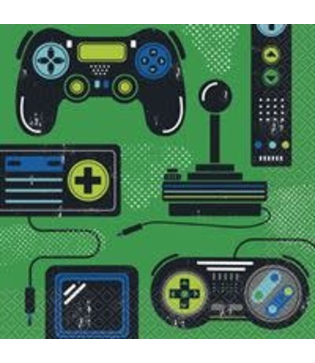 UNIQUE INDUSTRIES INC Gamer Birthday Large Lunch Napkins, 16 Count