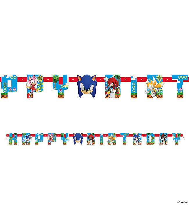 UNIQUE INDUSTRIES INC 6 Ft. 3" x 5" Sonic the Hedgehog™ Cardstock Jointed Banner