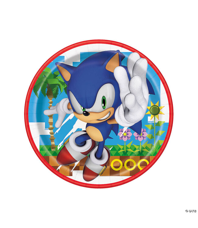 UNIQUE INDUSTRIES INC 9" Sonic the Hedgehog™ Party Disposable Paper Dinner Plates - 8 Ct.