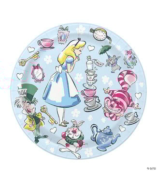 Unique Industries Disney's Alice in Wonderland Party Paper Dessert Plates - 8 Ct.8CT 7in ALICE IN WONDERLAND