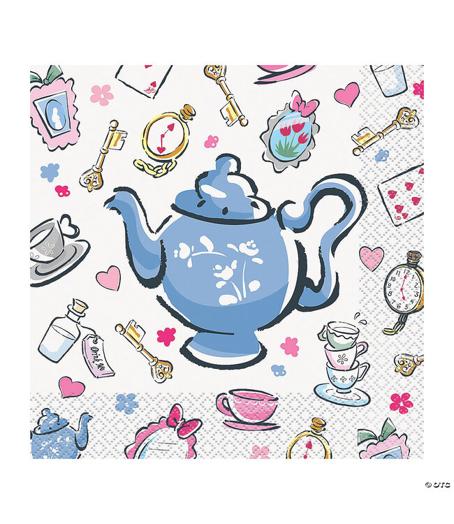 Unique Industries Disney’s Alice in Wonderland Teapot Luncheon Napkins - 16 Pc.