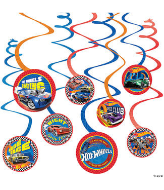 Amscan Hot Wheels™ Party Hanging Paper Swirl Decorations - 12 Pc.