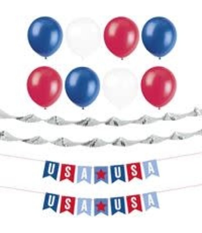 UNIQUE INDUSTRIES INC Patriotic USA Car Decoration Kit-12ct