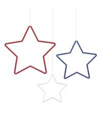 UNIQUE INDUSTRIES INC Plastic Hanging Stars-3ct