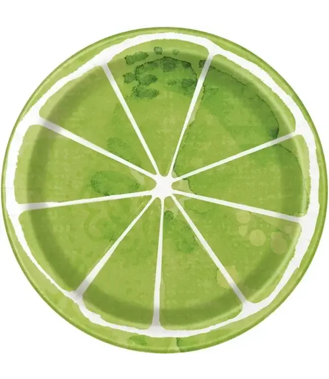 UNIQUE INDUSTRIES INC Summer Lime Slice 8 Ct 7" Dessert Cake Plates Paper