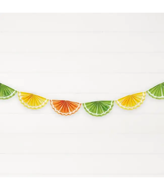UNIQUE INDUSTRIES INC Citrus Fruit Paper Fan Garland-8ft