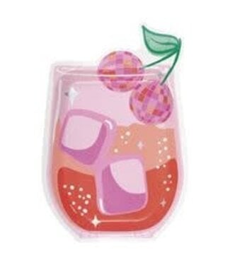 UNIQUE INDUSTRIES INC 6.5in X 9.75in Shaped Plates Summer Disco Drink-8ct