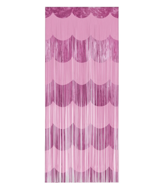 UNIQUE INDUSTRIES INC Pink Scallop Fringe Door Curtain