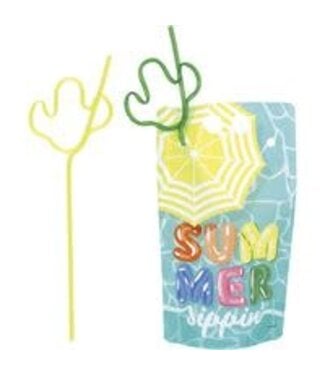 Unique Industries Summer Fun Drink Pouches with Straws-4ct