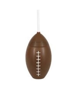 UNIQUE INDUSTRIES INC Football Shaped 20oz Plastic Tumbler with Lid and Straw