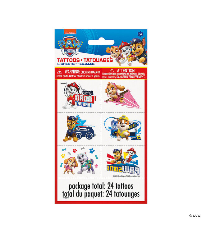 UNIQUE INDUSTRIES INC Paw Patrol™ Temporary Tattoos - 24 Pc.