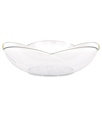 UNIQUE INDUSTRIES INC Premier Clear Scalloped Plastic Bowl with Gold Edge
