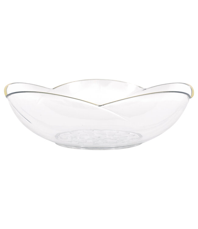 UNIQUE INDUSTRIES INC Premier Clear Scalloped Plastic Bowl with Gold Edge