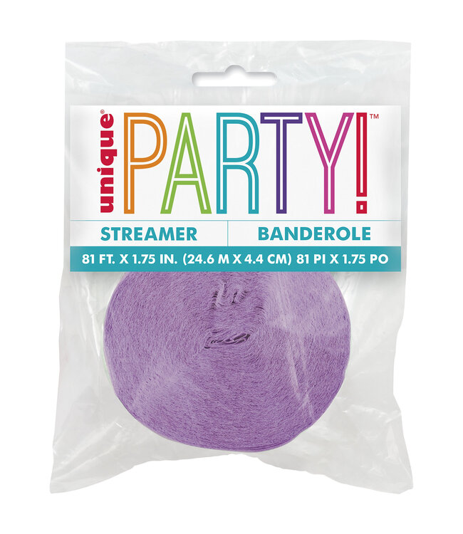 UNIQUE INDUSTRIES INC Streamers Lavender 81 ft
