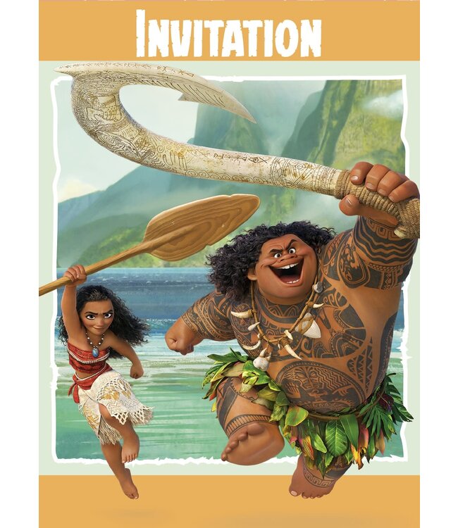 UNIQUE INDUSTRIES INC Moana Party Invitations-8ct