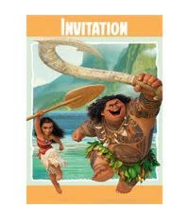UNIQUE INDUSTRIES INC Moana Party Invitations-8ct