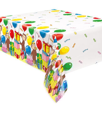 UNIQUE INDUSTRIES INC Curious George Rectangular Plastic Table Cover - 54" x 84"